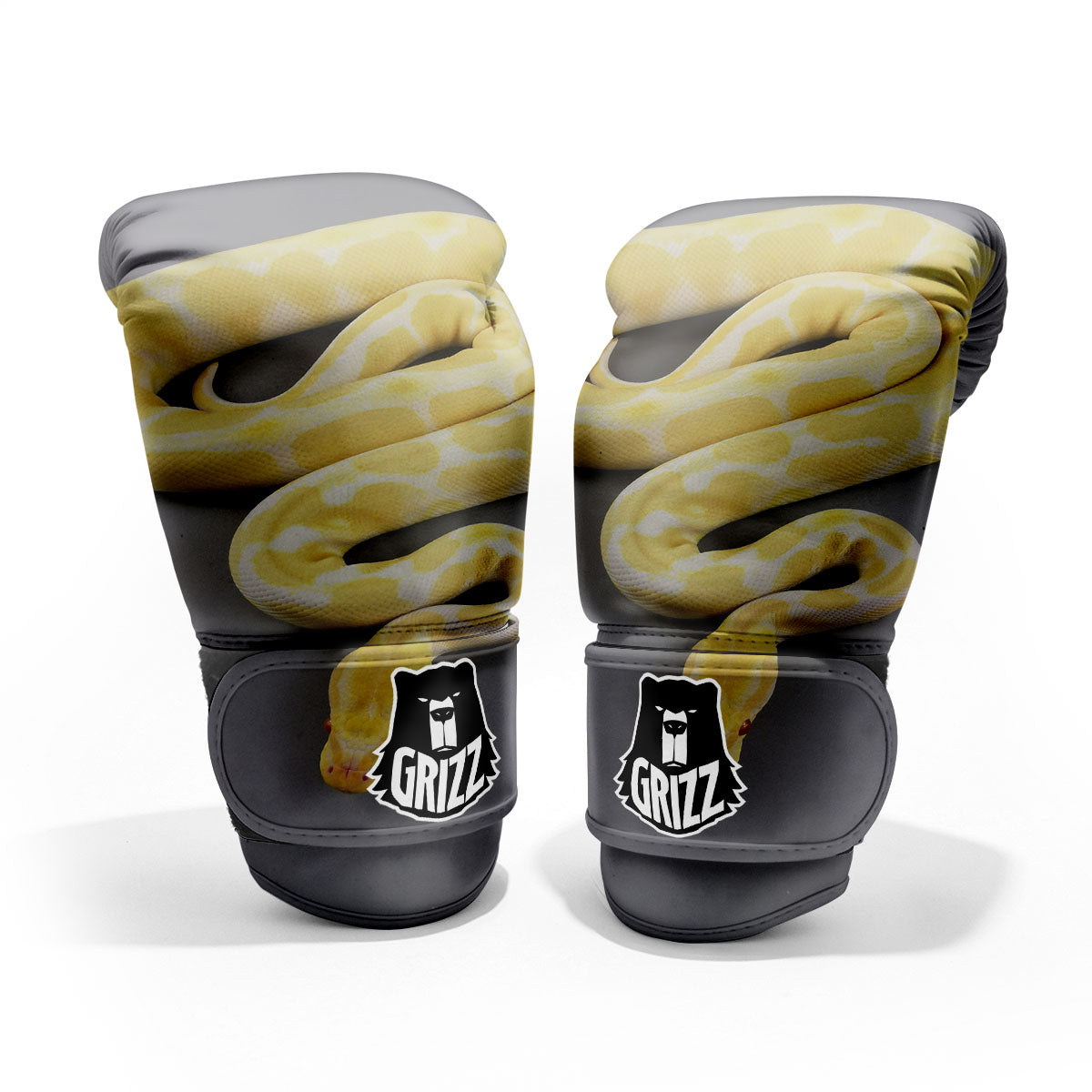 Python Snake Yellow And White Print Pro Boxing Glove