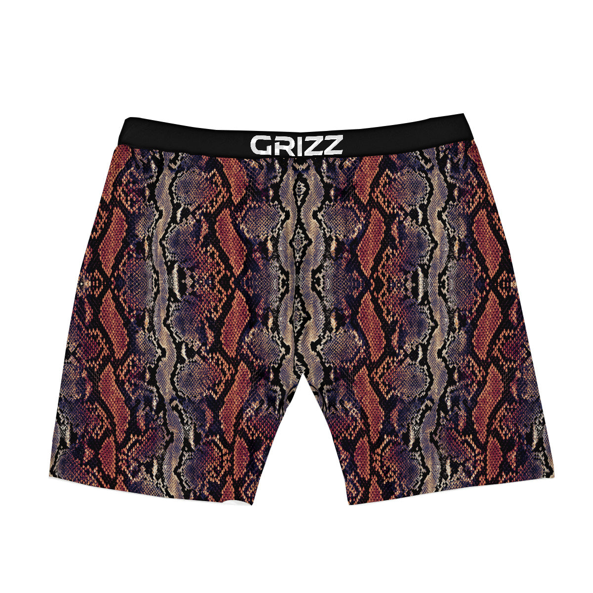 Python Snakeskin Brick Red Print Boxer Briefs-grizzshop