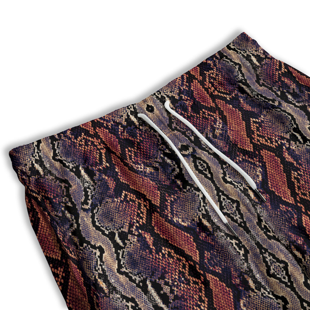 Python Snakeskin Brick Red Print Men's Athletic Shorts