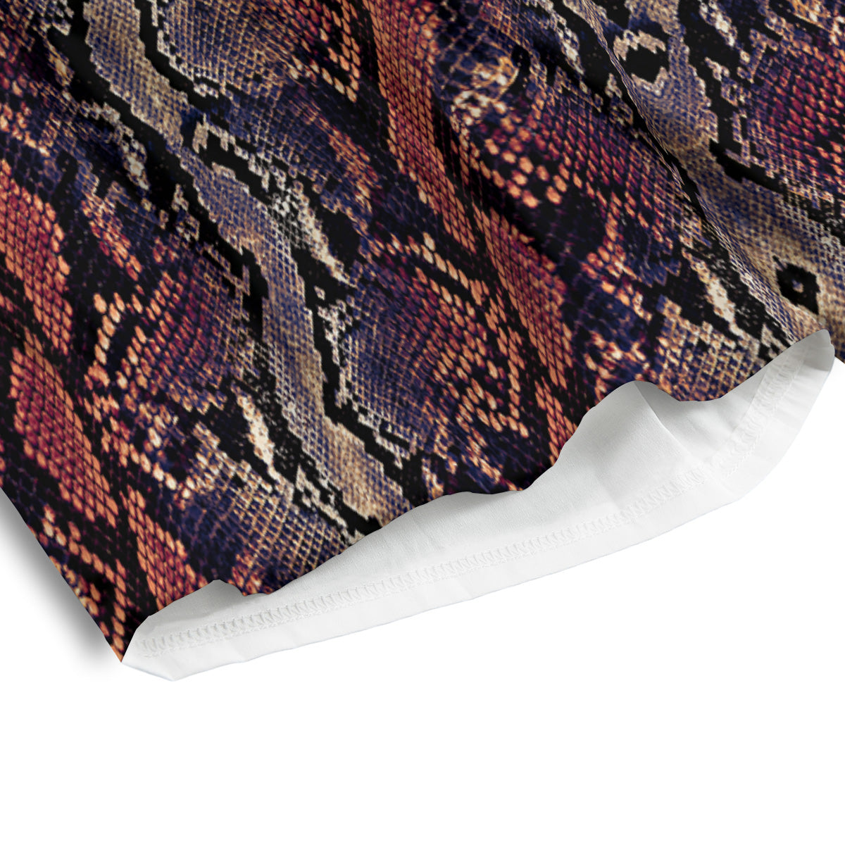 Python Snakeskin Brick Red Print Men's Athletic Shorts