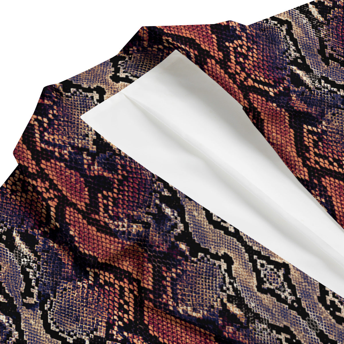 Python Snakeskin Brick Red Print Men's Blazer-grizzshop