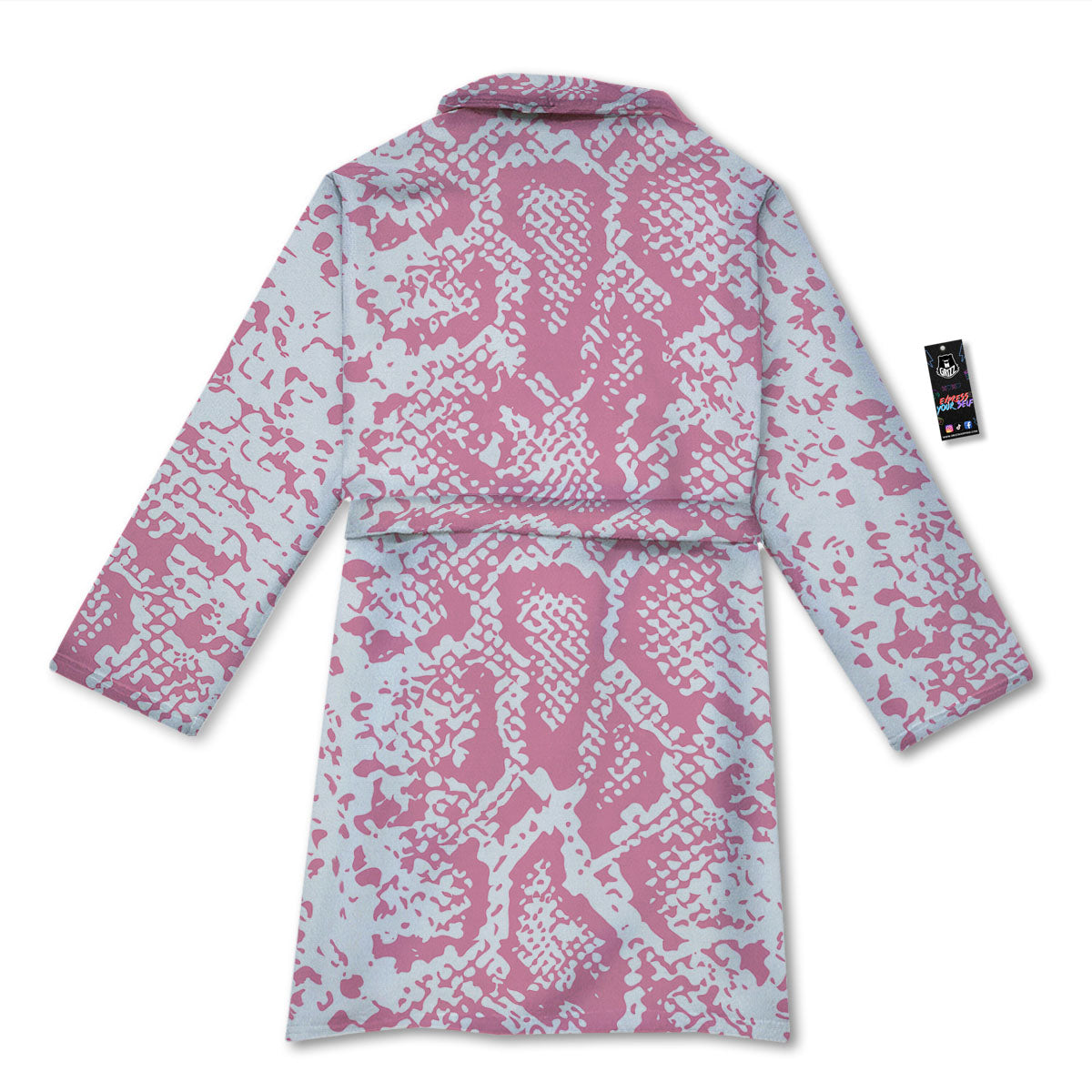 Python Snakeskin Pink Print Bathrobe-grizzshop