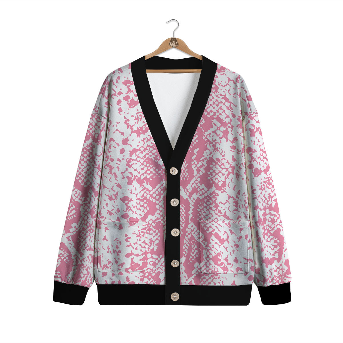 Python Snakeskin Pink Print Cardigan-grizzshop