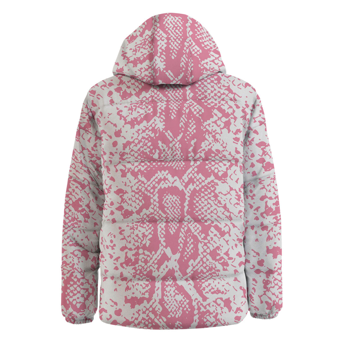 Python Snakeskin Pink Print Down Jacket-grizzshop