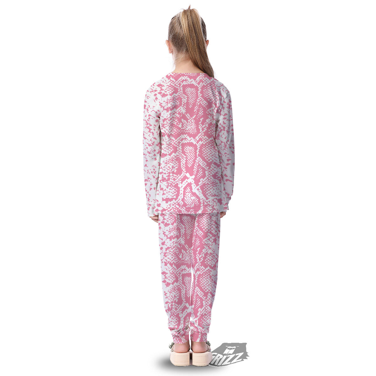 Python Snakeskin Pink Print Kid's Pajamas-grizzshop
