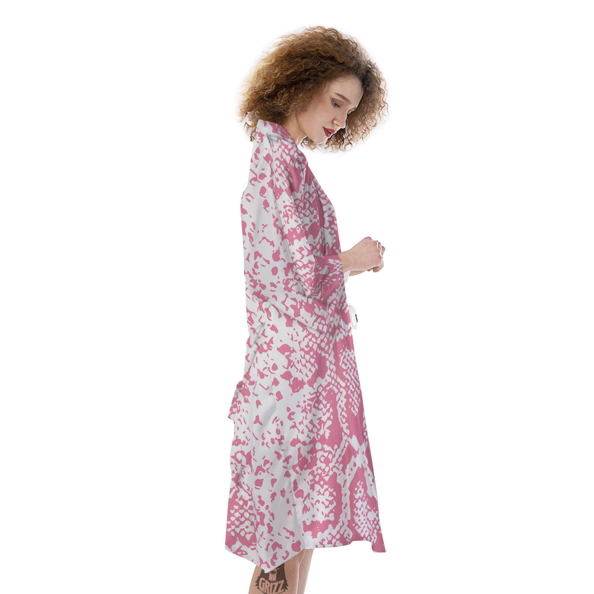 Python Snakeskin Pink Print Kimono-grizzshop