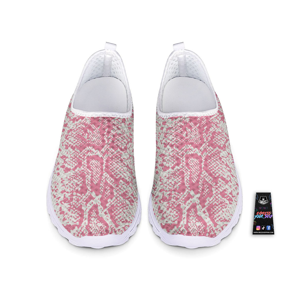 Python Snakeskin Pink Print Nurse Shoes-grizzshop