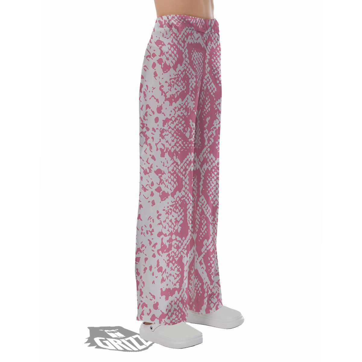 Python Snakeskin Pink Print Pajama Pants-grizzshop