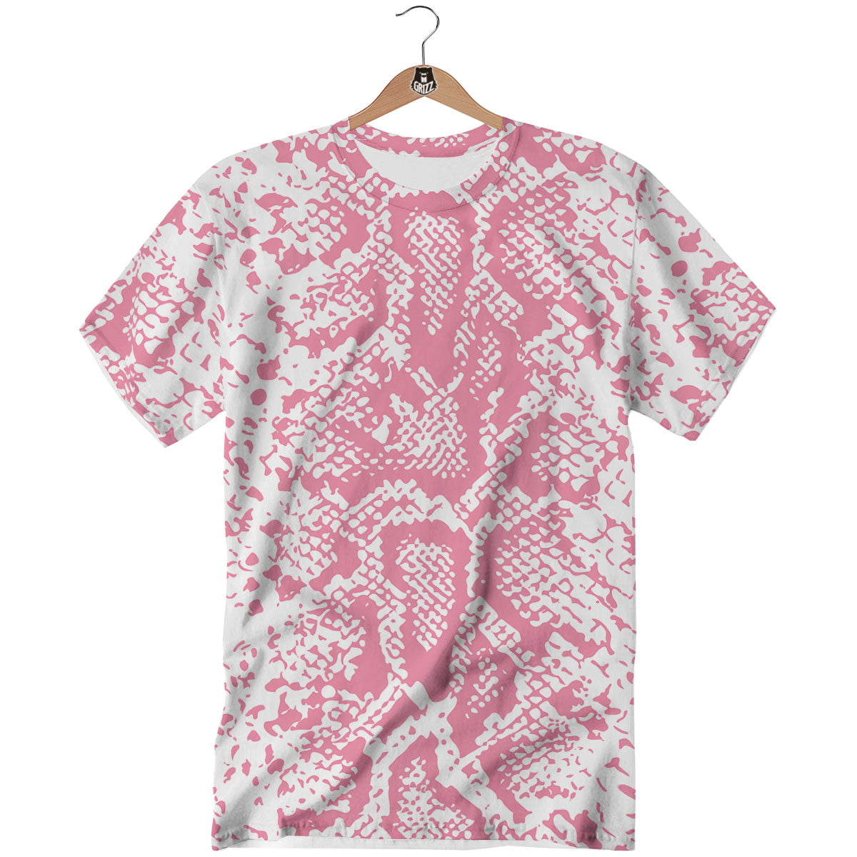 Python Snakeskin Pink Print T-Shirt-grizzshop