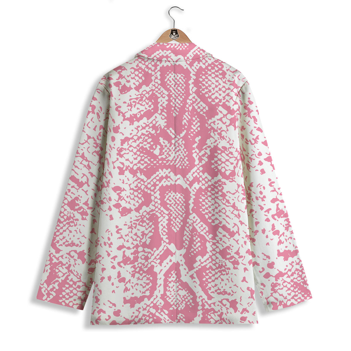 Python Snakeskin Pink Print Women's Blazer-grizzshop