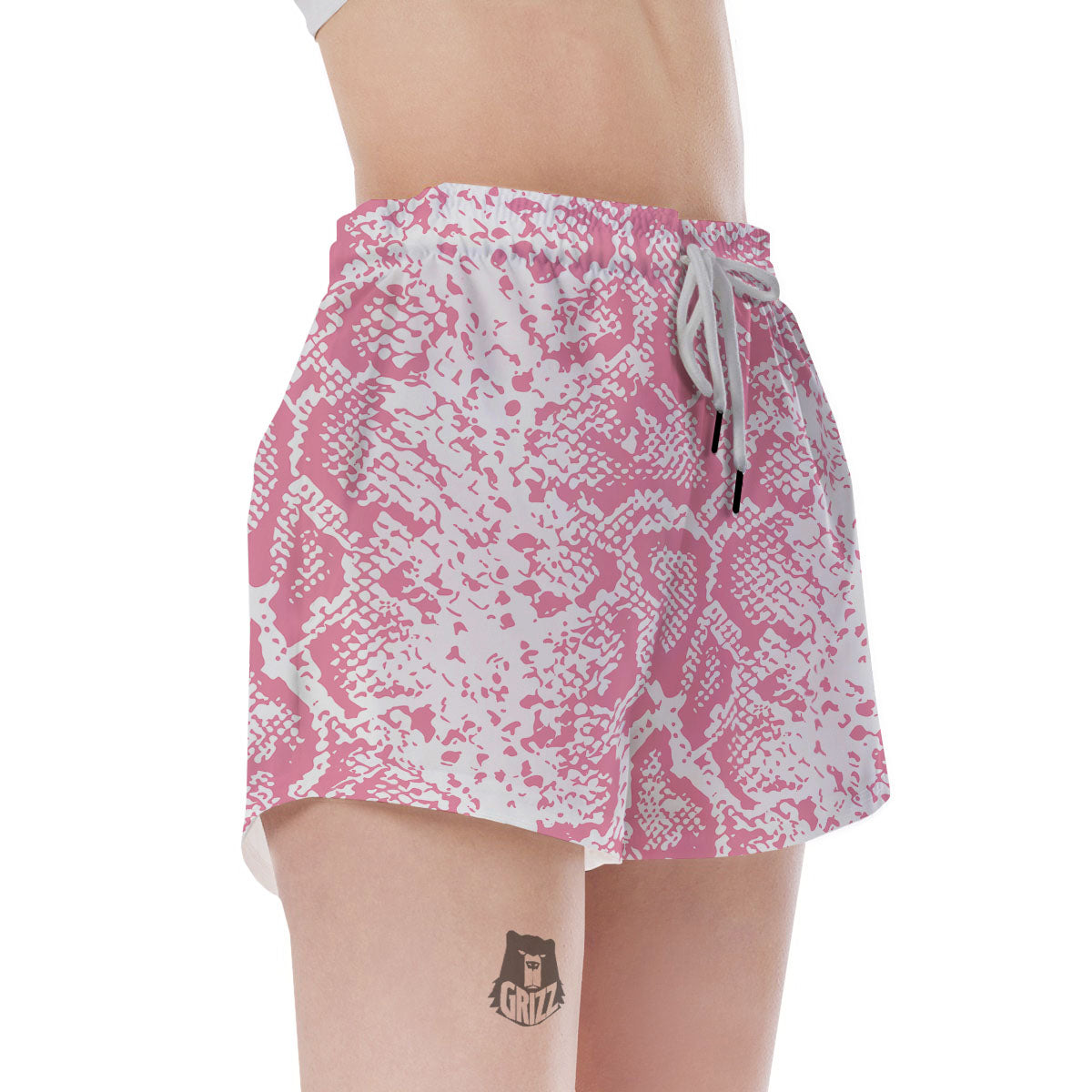 Python Snakeskin Pink Print Women's Shorts-grizzshop