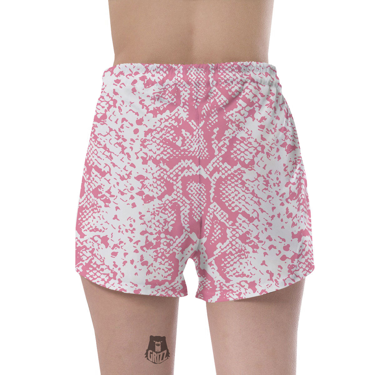 Python Snakeskin Pink Print Women's Shorts-grizzshop