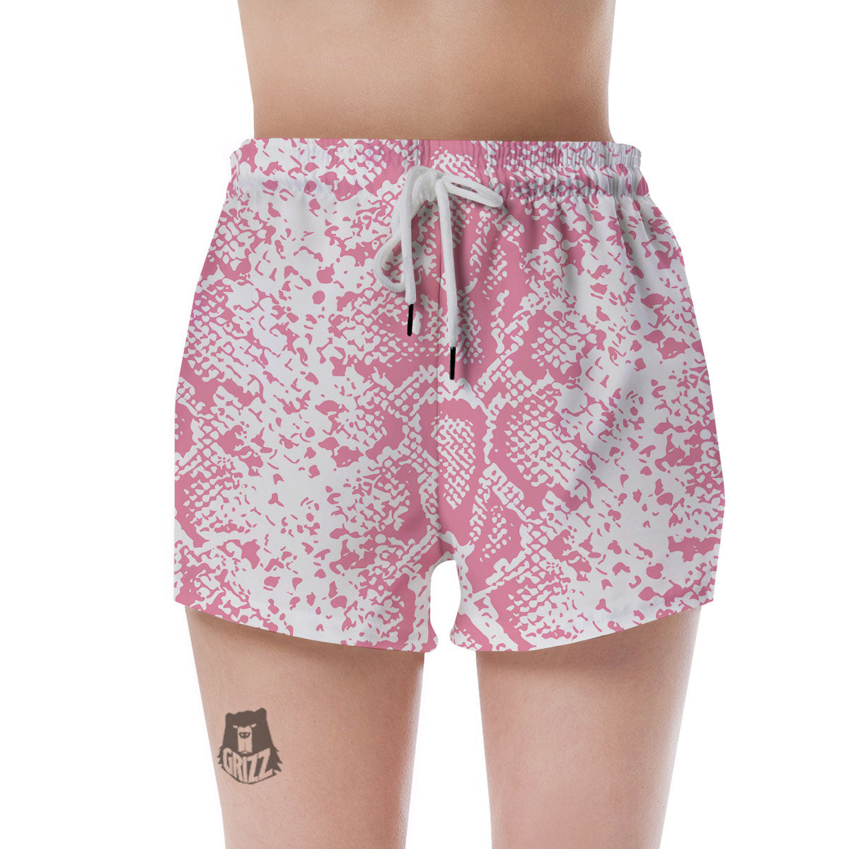 Python Snakeskin Pink Print Women's Shorts-grizzshop