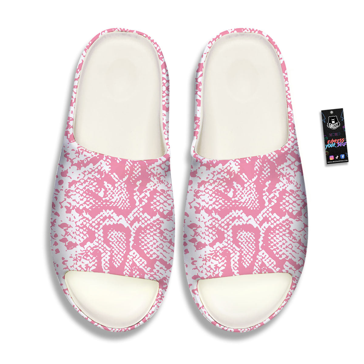 Python Snakeskin Pink Print Sandals-grizzshop