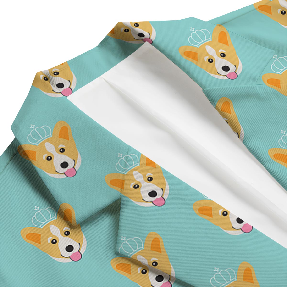 Queen King Corgi Pattern Print Men's Blazer-grizzshop