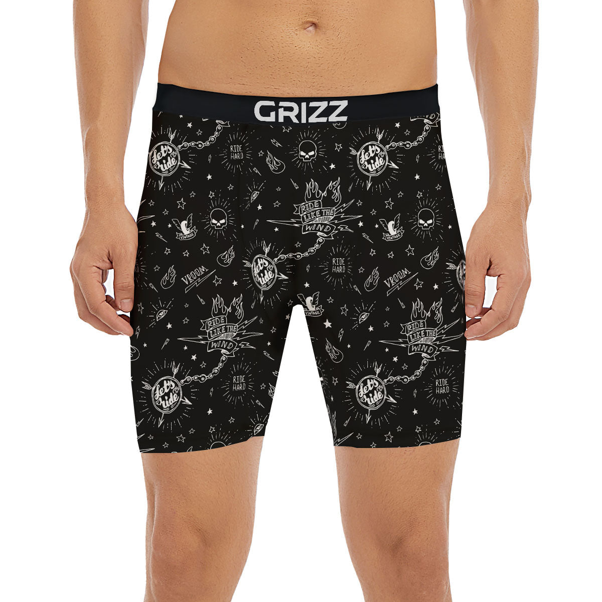 Quote Motorcycle Print Pattern Boxer Briefs-grizzshop