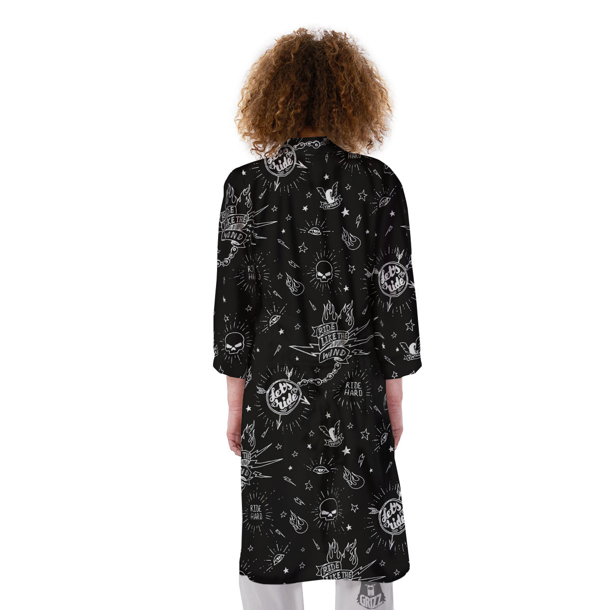 Quote Motorcycle Print Pattern Kimono-grizzshop