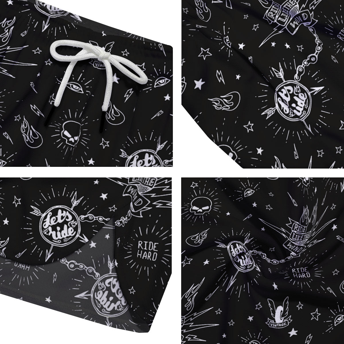 Quote Motorcycle Print Pattern Men's Running Shorts-grizzshop