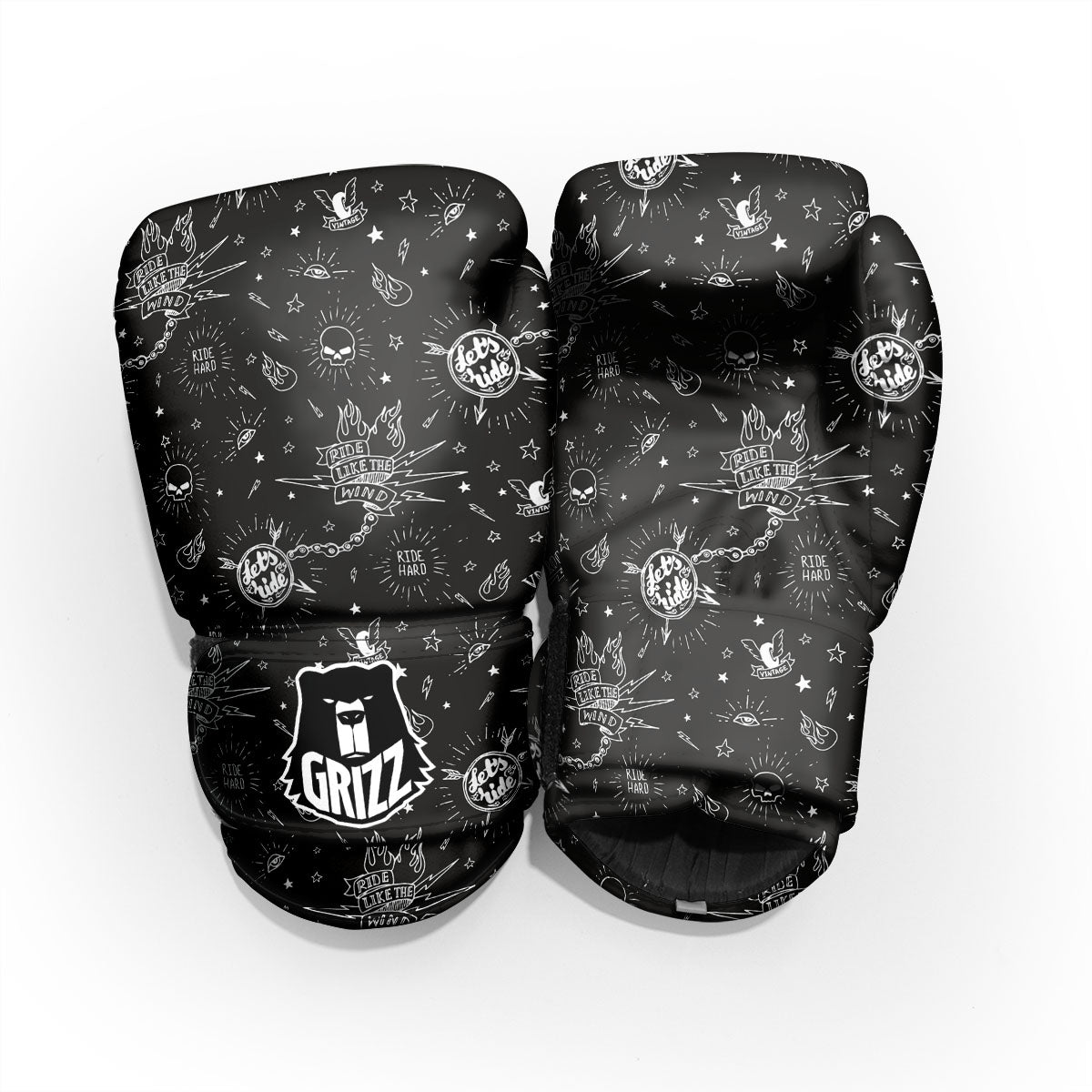 Quote Motorcycle Print Pattern Sparring Gloves-grizzshop