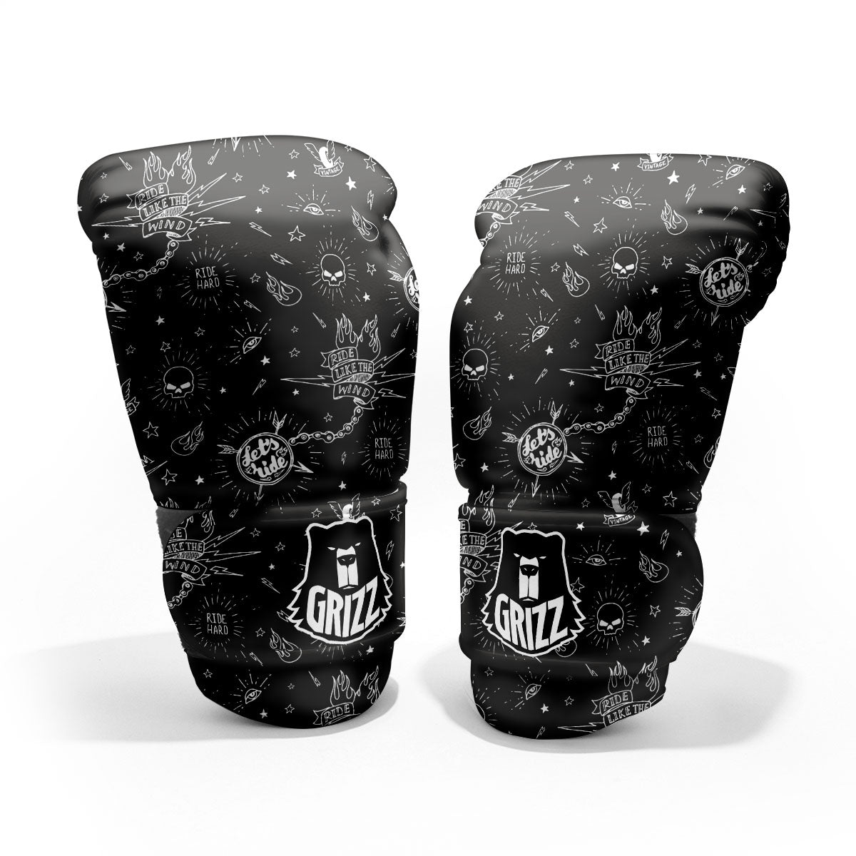 Quote Motorcycle Print Pattern Sparring Gloves-grizzshop