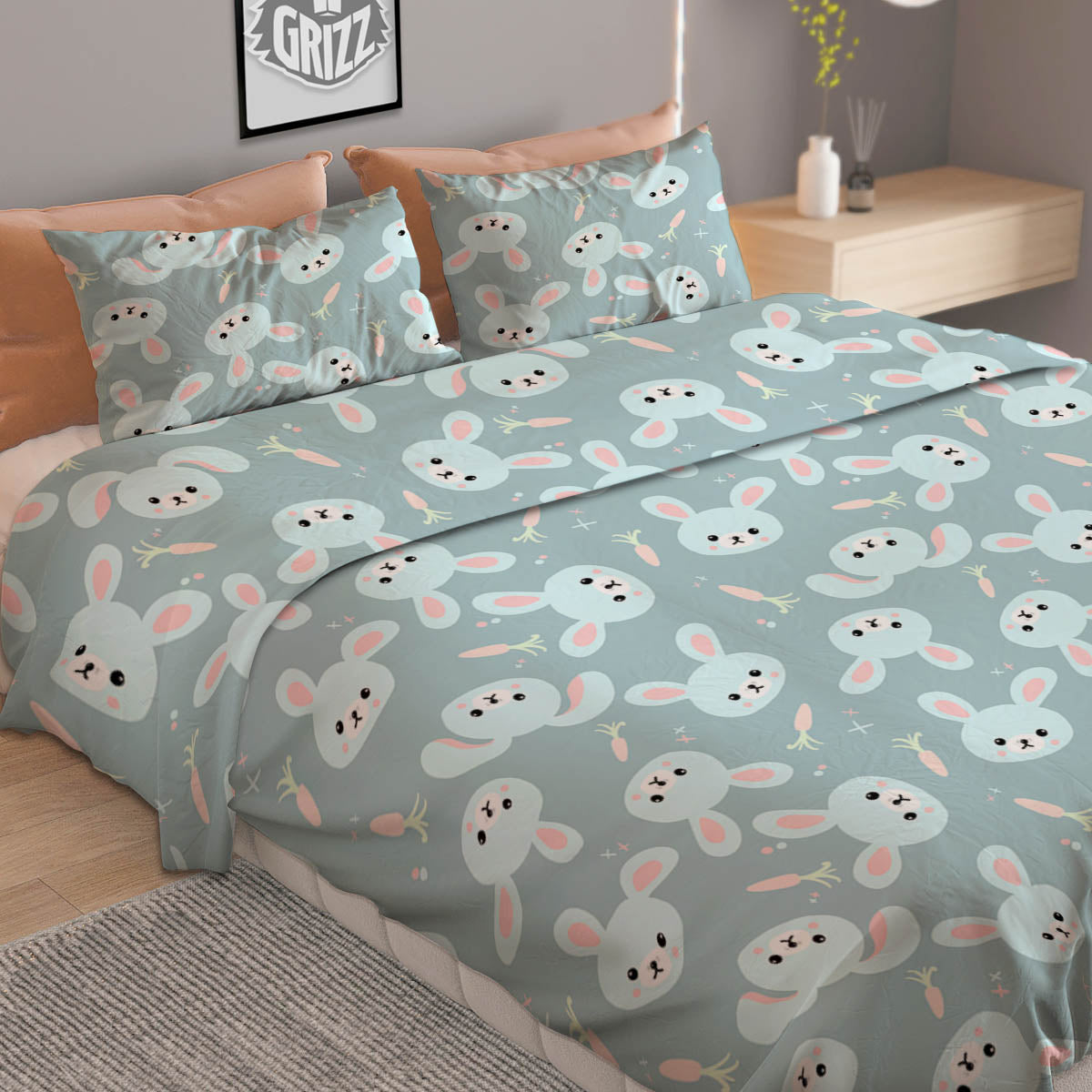 Polar Bear Cute Print Pattern Duvet Cover Bedding Set