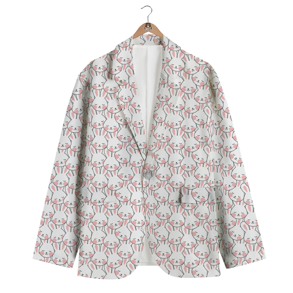 Rabbit Cute Print Pattern Men's Blazer-grizzshop