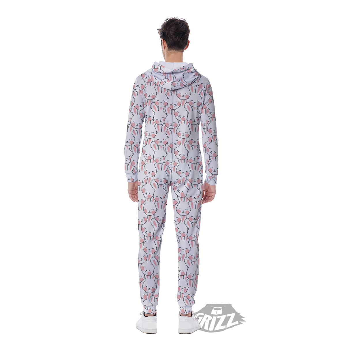Rabbit Cute Print Pattern Men's Jumpsuit-grizzshop