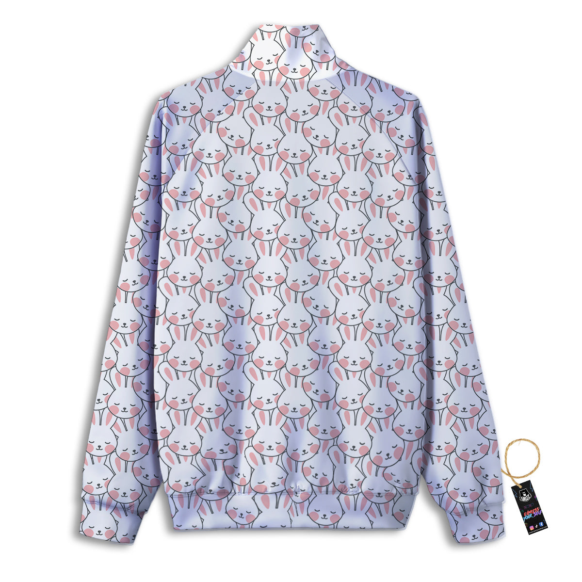 Rabbit Cute Print Pattern Track Jacket-grizzshop