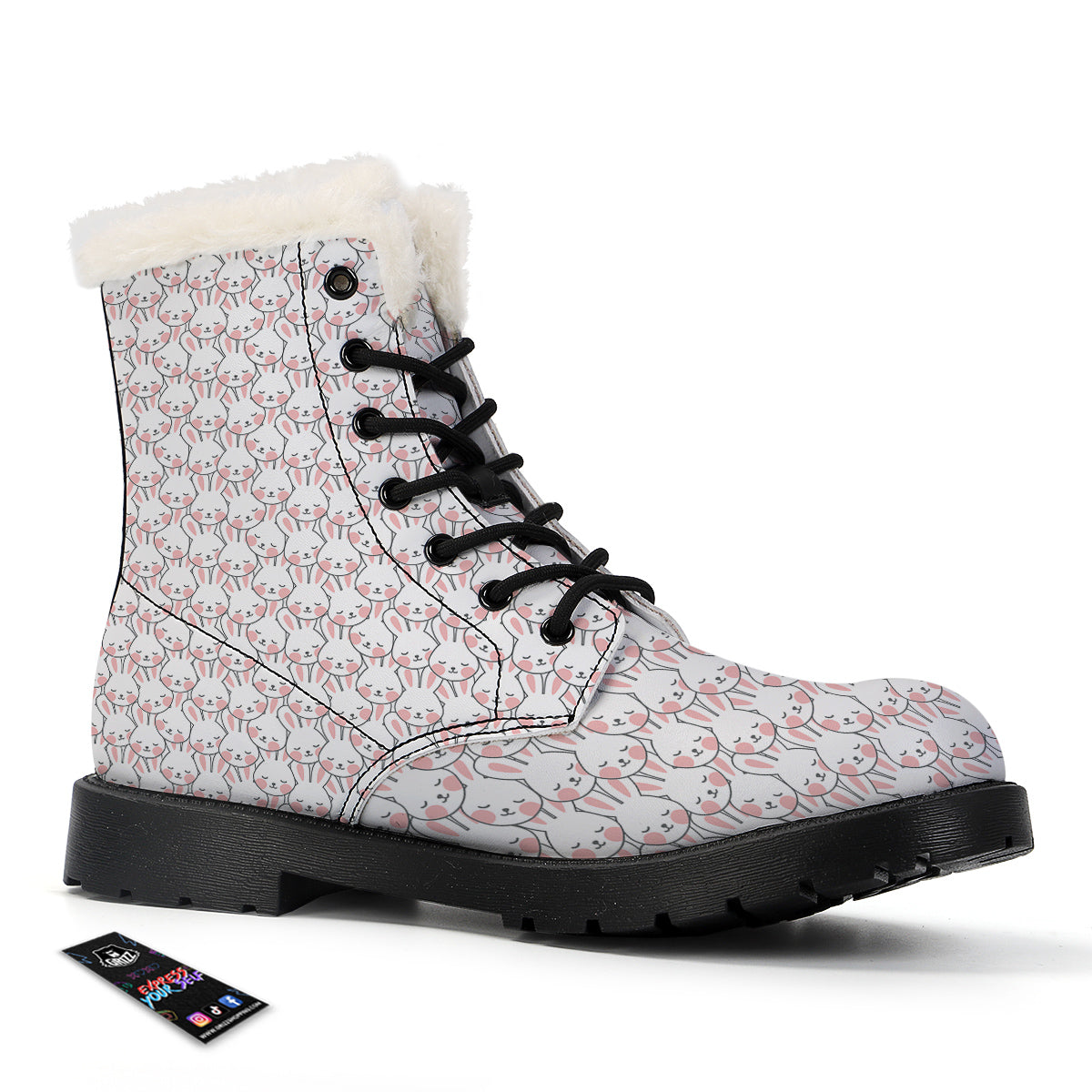 Rabbit Cute Print Pattern Winter Boots-grizzshop