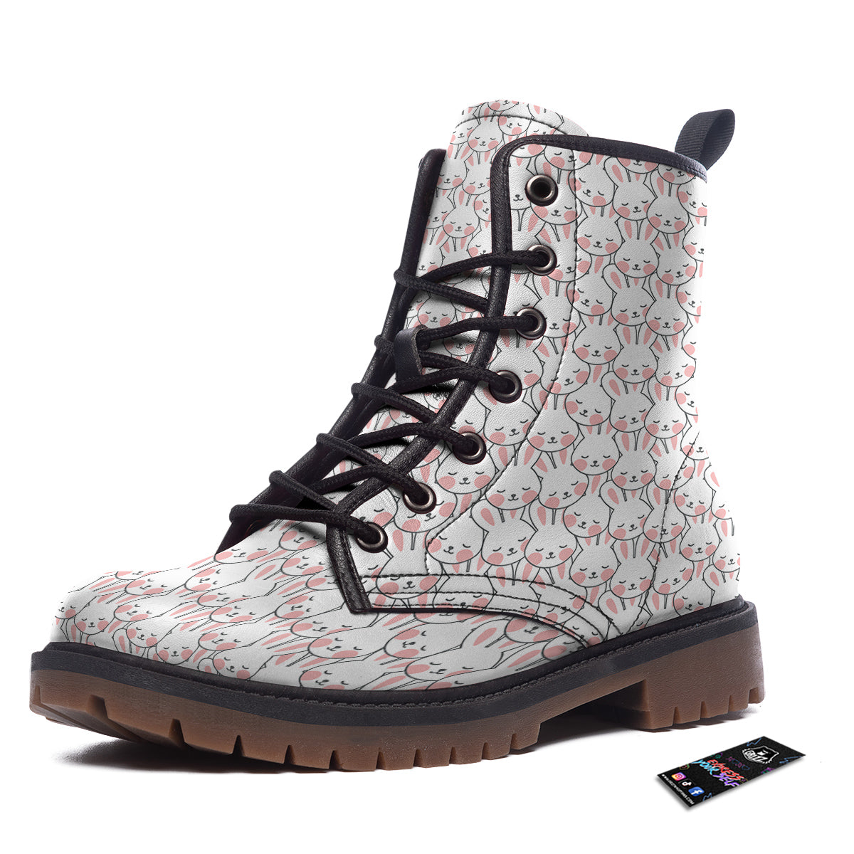 Rabbit Cute Print Pattern Work Boots-grizzshop