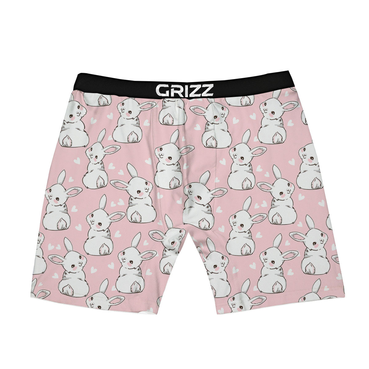 Rabbit Pink Print Pattern Boxer Briefs-grizzshop