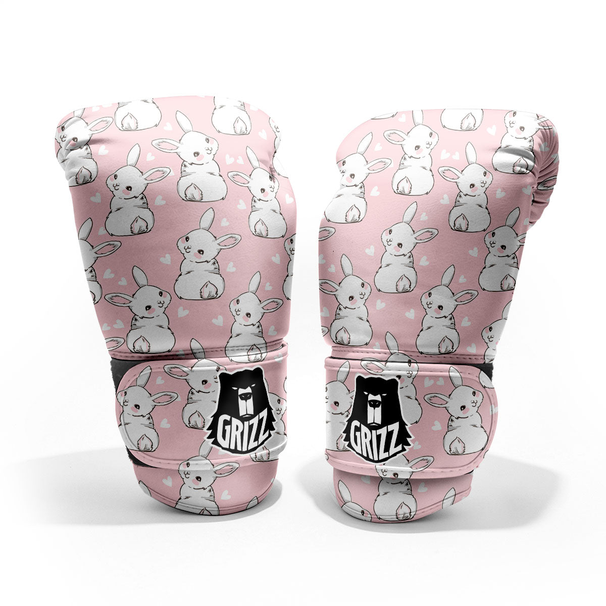 Rabbit Pink Print Pattern Sparring Gloves-grizzshop