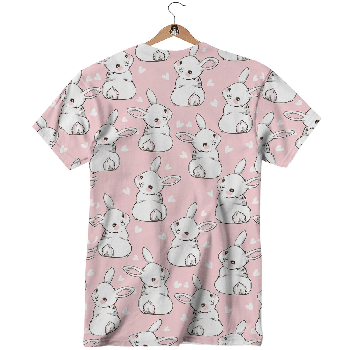 Rabbit Pink Print Pattern T-Shirt-grizzshop