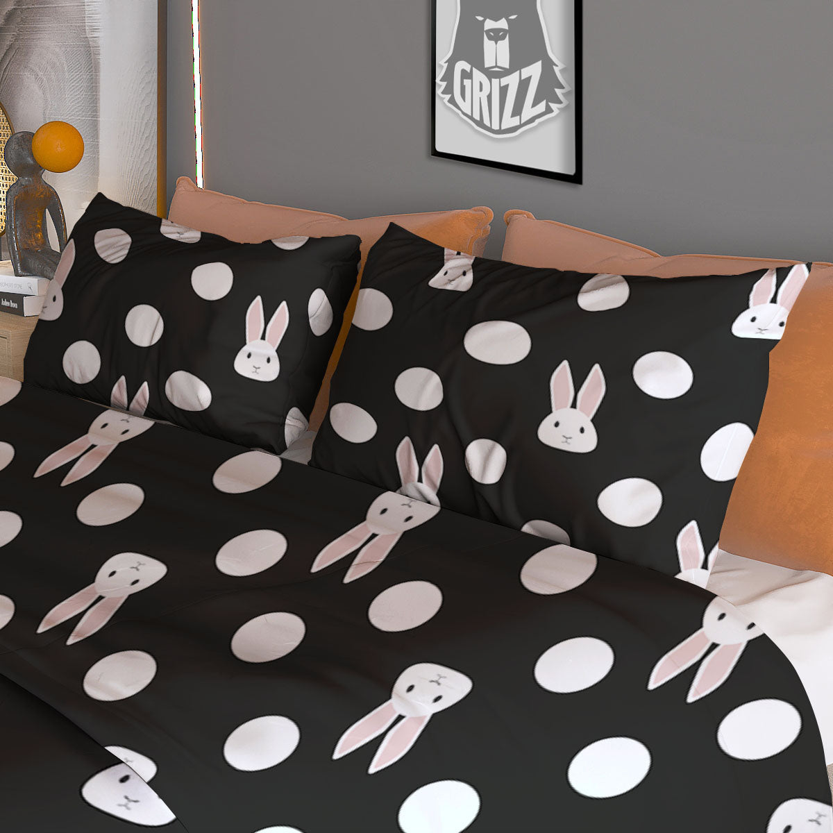 Pumpkin Vintage Print Pattern Duvet Cover Bedding Set