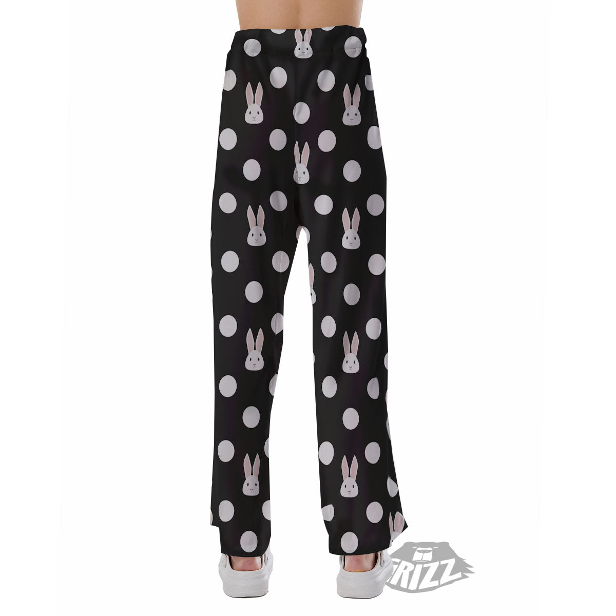 Rabbit Polka Dot Print Pattern Pajama Pants-grizzshop