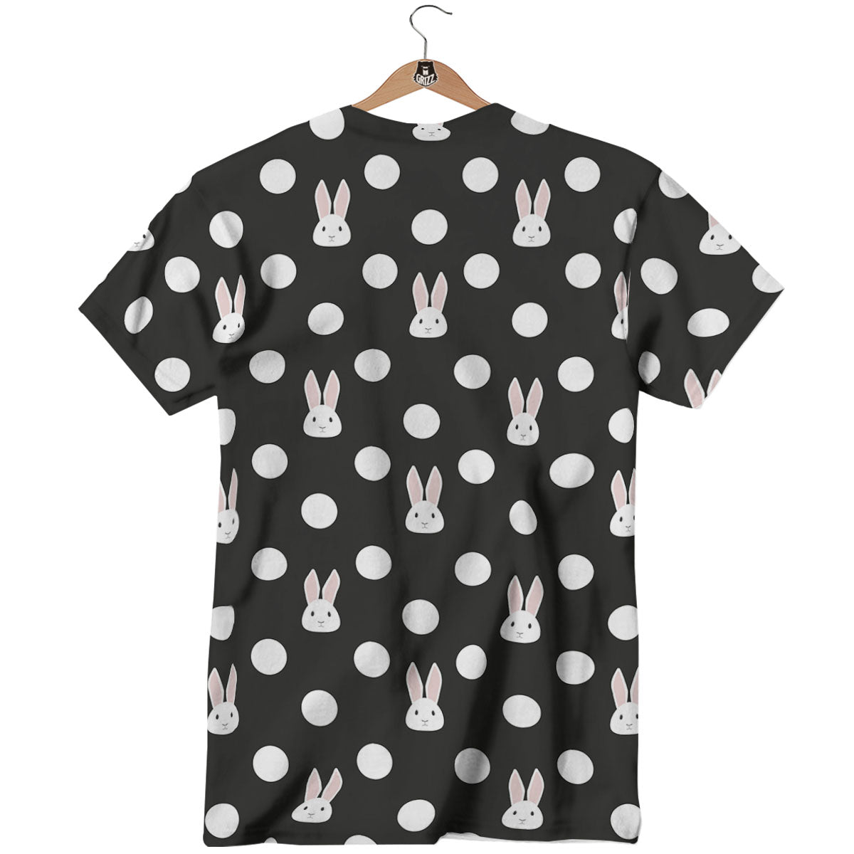 Rabbit Polka Dot Print Pattern T-Shirt-grizzshop