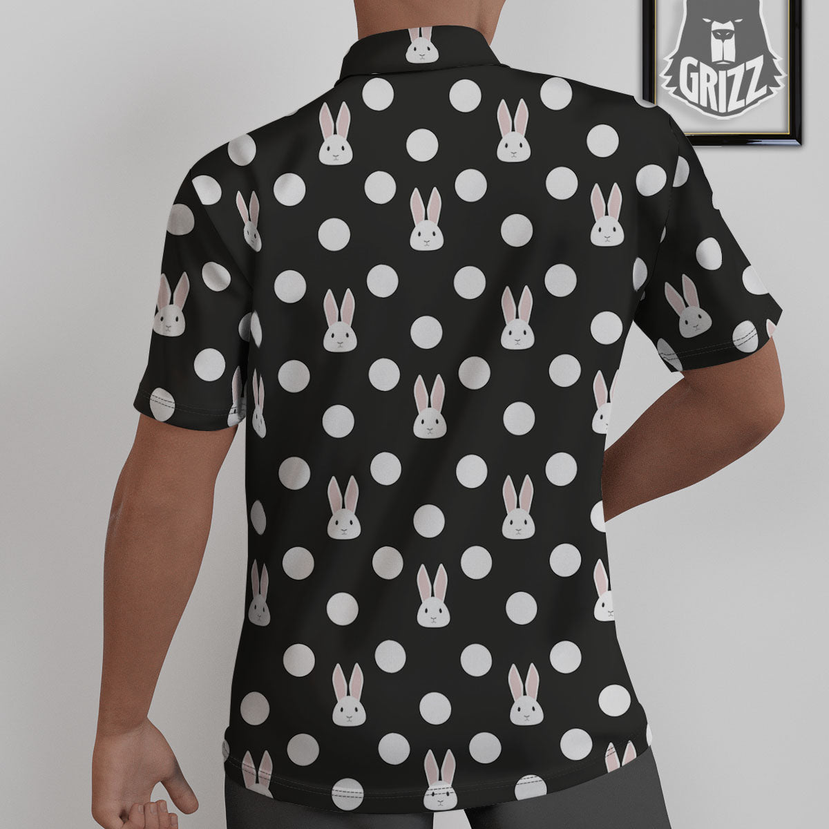 Rabbit Polka Dot Print Pattern Untucked Shirts-grizzshop