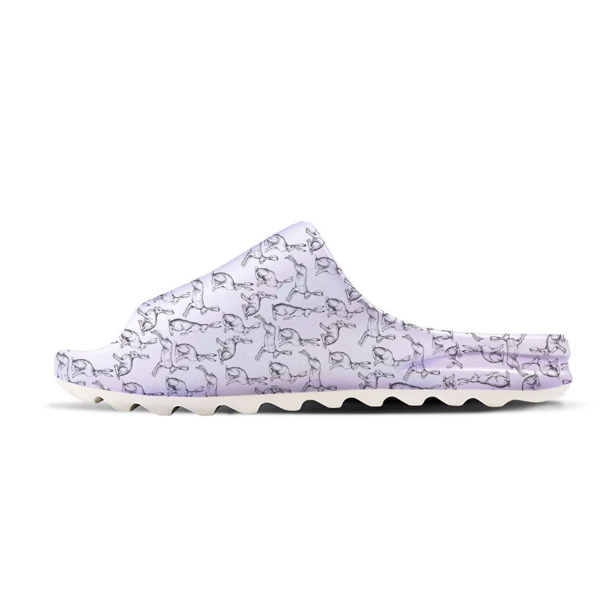 Rabbit White And Black Print Pattern Sandals-grizzshop