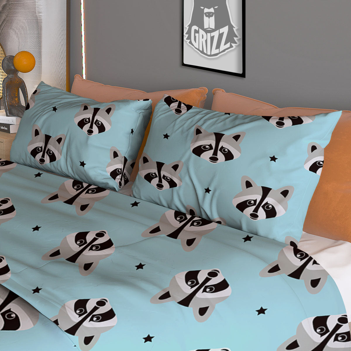 Polka Dot Grey And White Print Pattern Duvet Cover Bedding Set