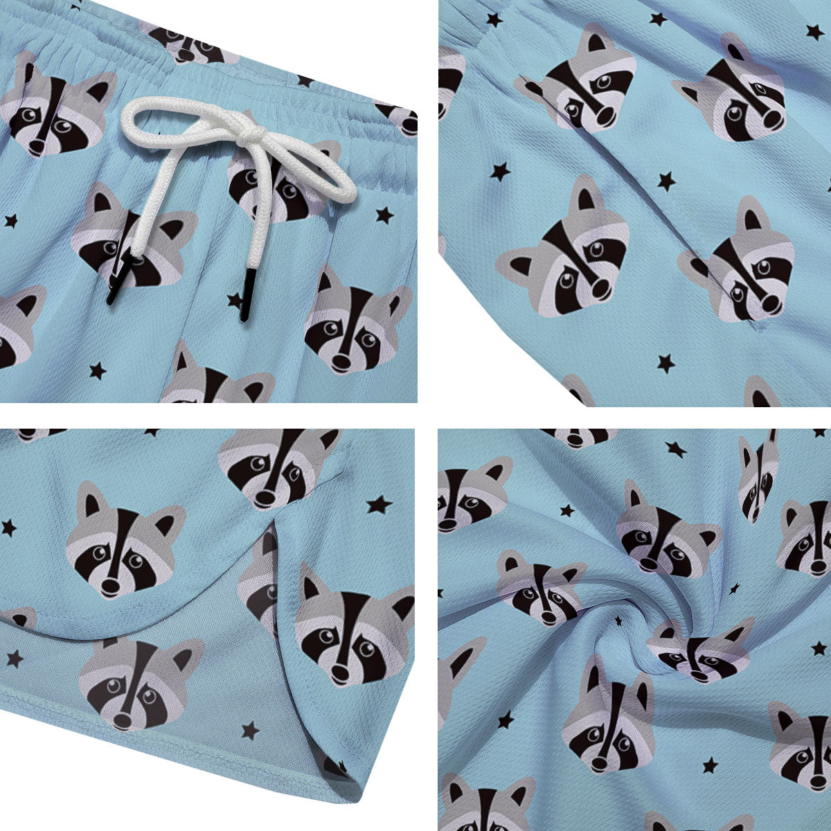 Raccoon Cartoon Print Pattern Men's Running Shorts-grizzshop