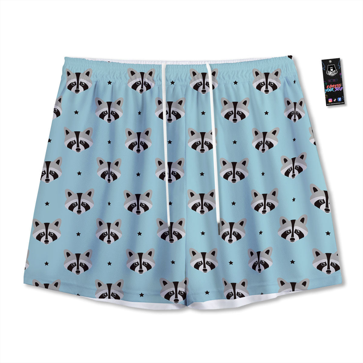 Polka Dot Grey And White Print Pattern Mesh Shorts