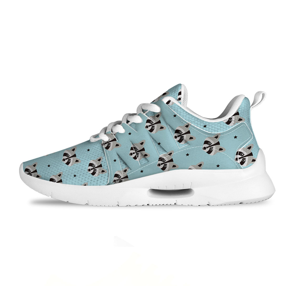 Raccoon Cartoon Print Pattern Tennis Shoes-grizzshop