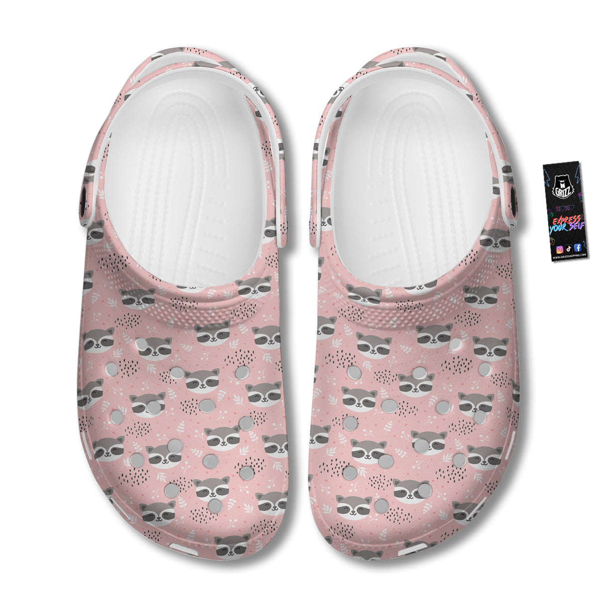 Raccoon Cute Print Pattern Clog-grizzshop
