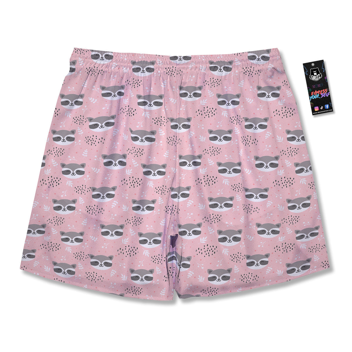 Raccoon Cute Print Pattern Men's Running Shorts-grizzshop