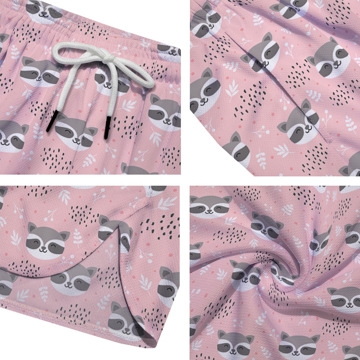 Raccoon Cute Print Pattern Men's Running Shorts-grizzshop