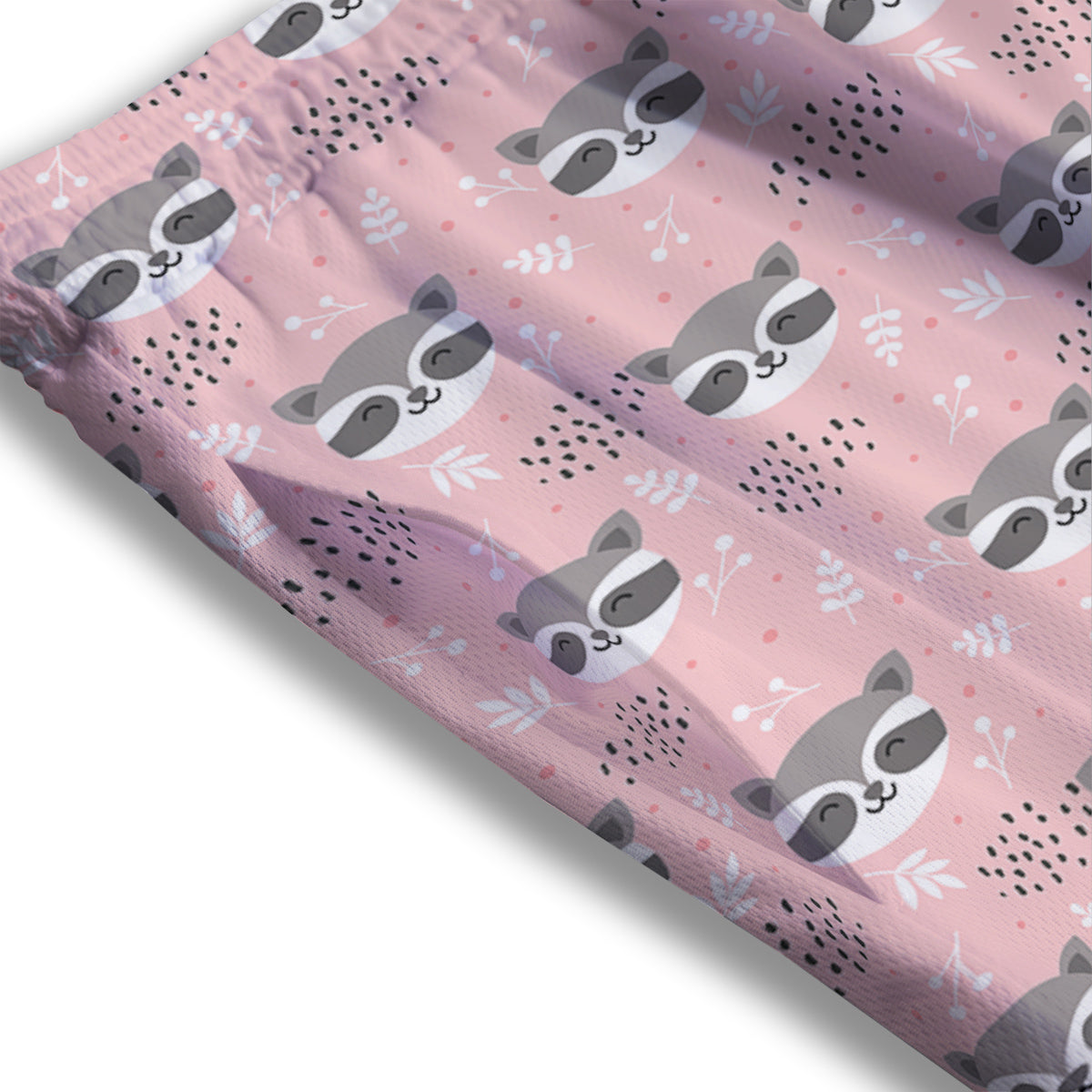 Raccoon Cute Print Pattern Mesh Shorts