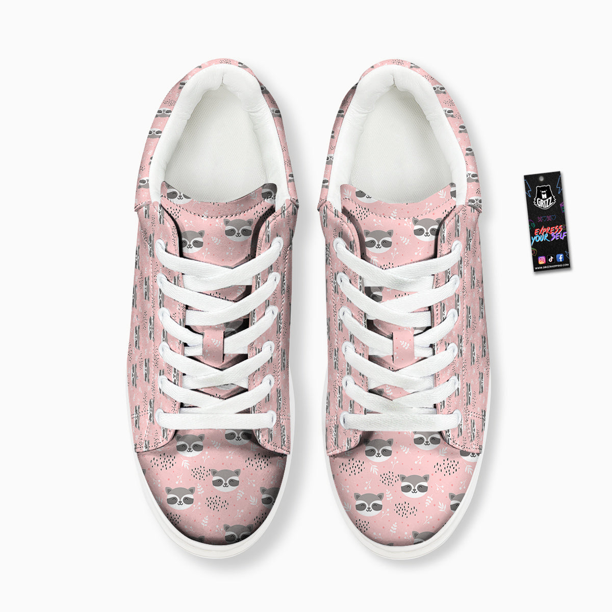 Raccoon Cute Print Pattern Platform Shoes-grizzshop
