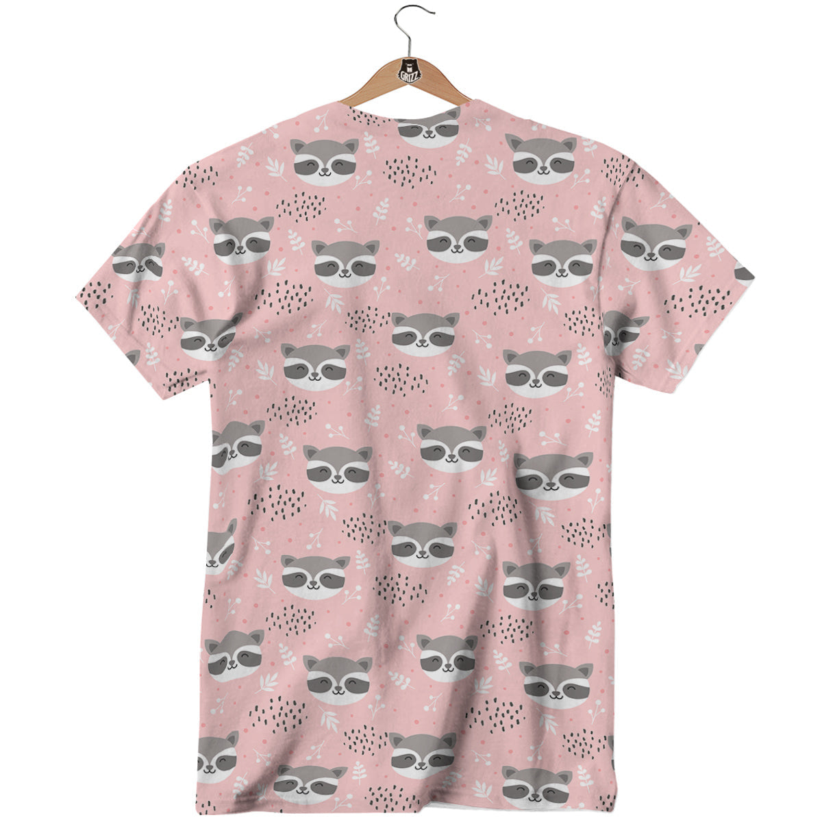 Raccoon Cute Print Pattern T-Shirt-grizzshop