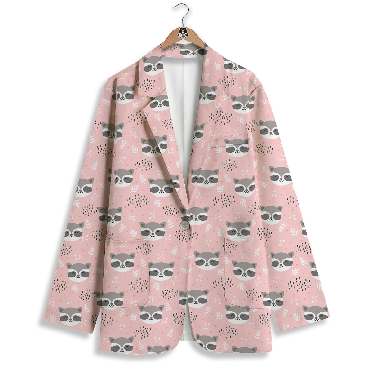Raccoon Cute Print Pattern Women's Blazer-grizzshop