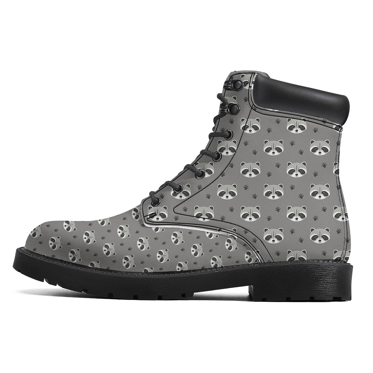 Raccoon Grey Print Pattern Boots-grizzshop